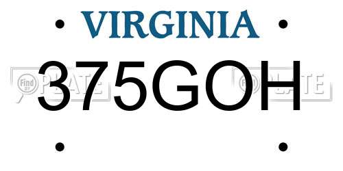 375GOH Virginia License Plate