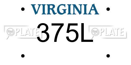 375L Virginia License Plate