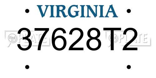 37628T2 Virginia License Plate