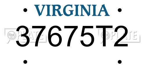 37675T2 Virginia License Plate