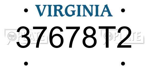 37678T2 Virginia License Plate