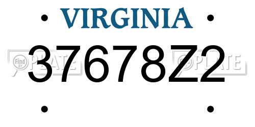 37678Z2 Virginia License Plate