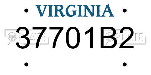 37701B2 Virginia License Plate