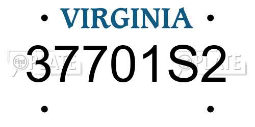37701S2 Virginia License Plate