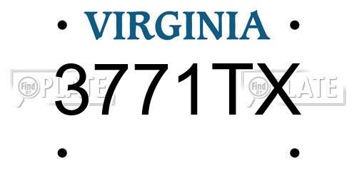 3771TX Virginia License Plate