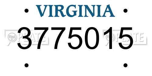 3775015 Virginia License Plate