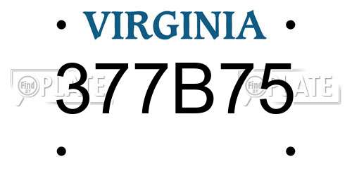 377B75 Virginia License Plate