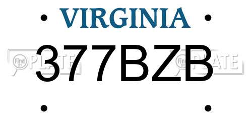 377BZB Virginia License Plate