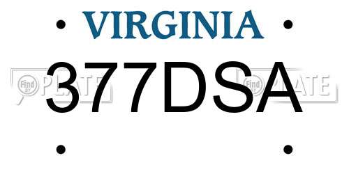 377DSA Virginia License Plate