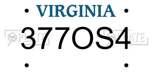 377OS4 Virginia License Plate