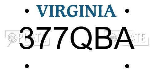 377QBA Virginia License Plate