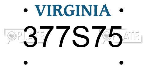 377S75 Virginia License Plate