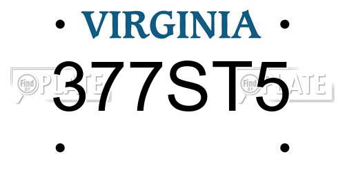377ST5 Virginia License Plate