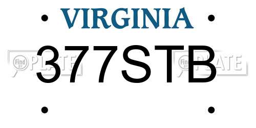 377STB Virginia License Plate