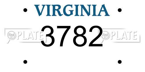 3782 Virginia License Plate