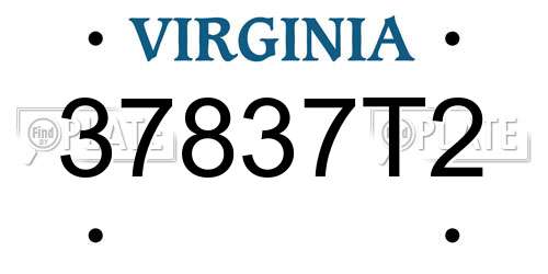 37837T2 Virginia License Plate