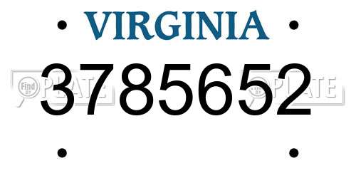 3785652 Virginia License Plate