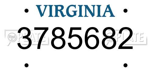 3785682 Virginia License Plate