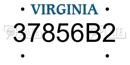 37856B2 Virginia License Plate