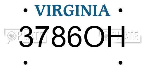 3786OH Virginia License Plate
