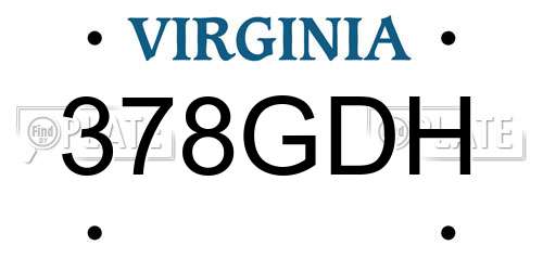 378GDH Virginia License Plate