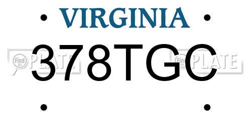 378TGC Virginia License Plate