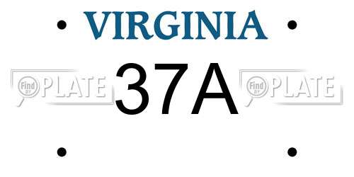 37A Virginia License Plate