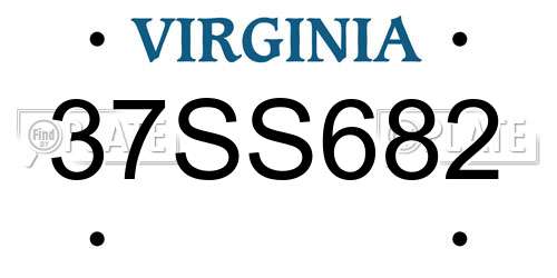37SS682 Virginia License Plate