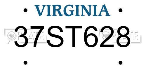 37ST628 Virginia License Plate