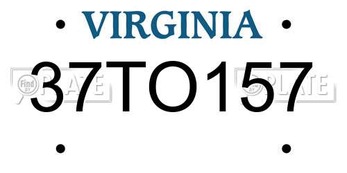 37TO157 Virginia License Plate