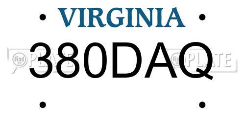 380DAQ Virginia License Plate