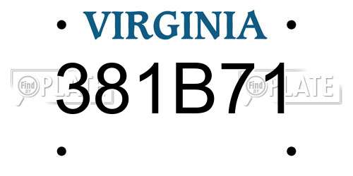 381B71 Virginia License Plate