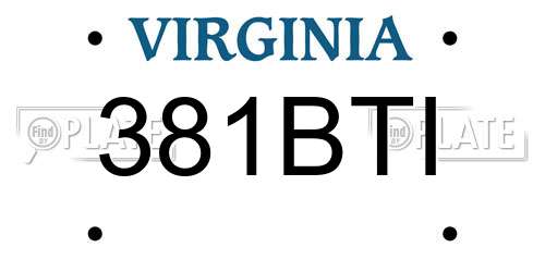 381BTI Virginia License Plate