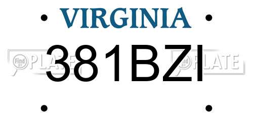 381BZI Virginia License Plate