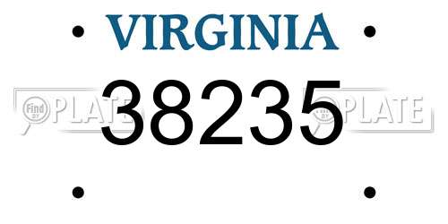 38235 Virginia License Plate