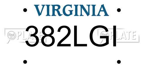 382LGI Virginia License Plate