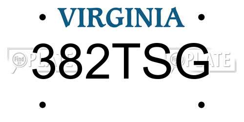 382TSG Virginia License Plate