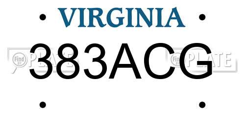 383ACG Virginia License Plate