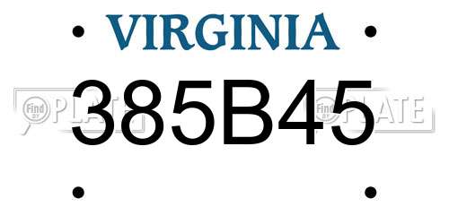 385B45 Virginia License Plate