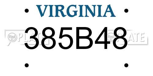 385B48 Virginia License Plate
