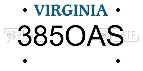385OAS Virginia License Plate