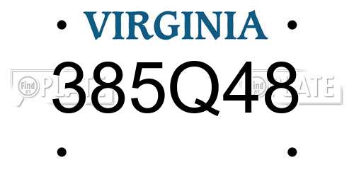385Q48 Virginia License Plate