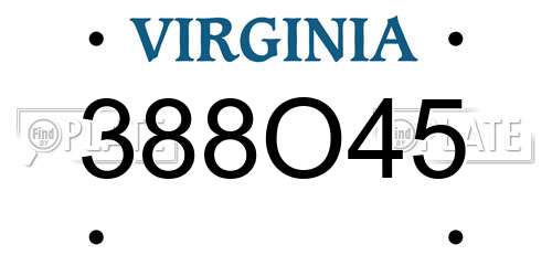 388O45 Virginia License Plate