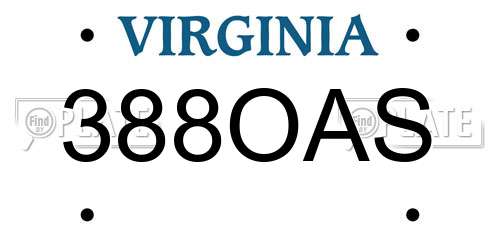 388OAS Virginia License Plate
