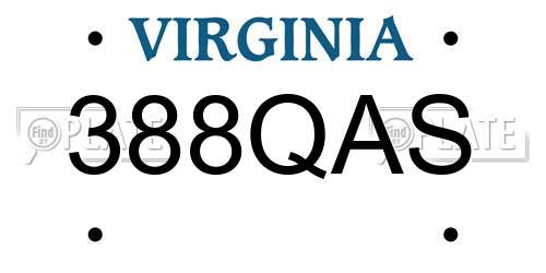 388QAS Virginia License Plate