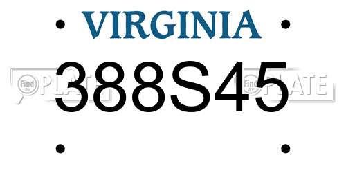 388S45 Virginia License Plate