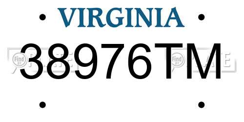 38976TM Virginia License Plate