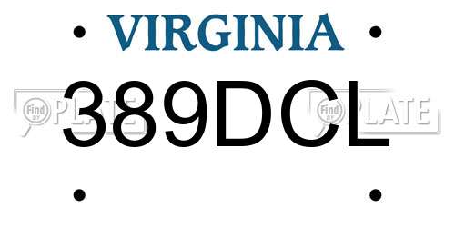389DCL Virginia License Plate