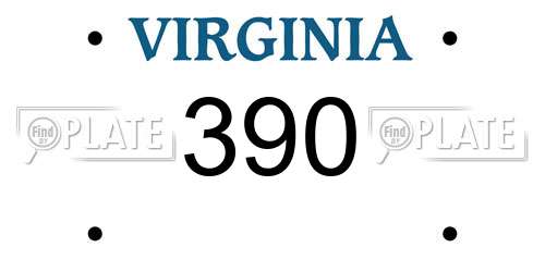 390 Virginia License Plate