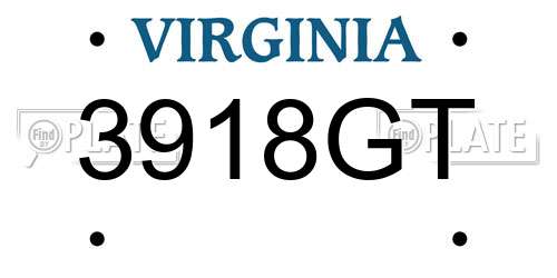 3918GT Virginia License Plate